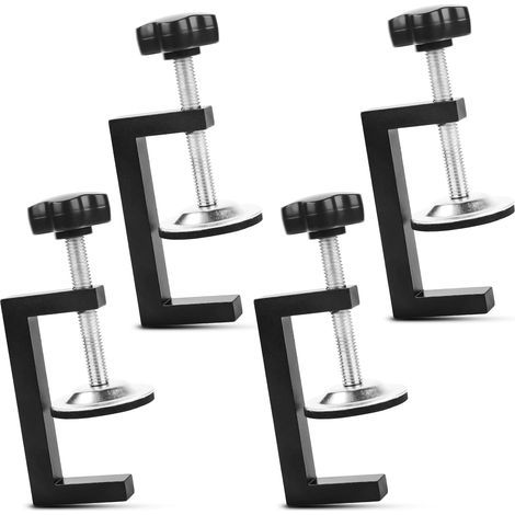 4er-set C-schraubzwingen – Universelle Schraubzwingen Mit Spindel – Verstellbare Klemmhalterung – Kleine C-klemme – Universelle Tischklemme (schwarz)