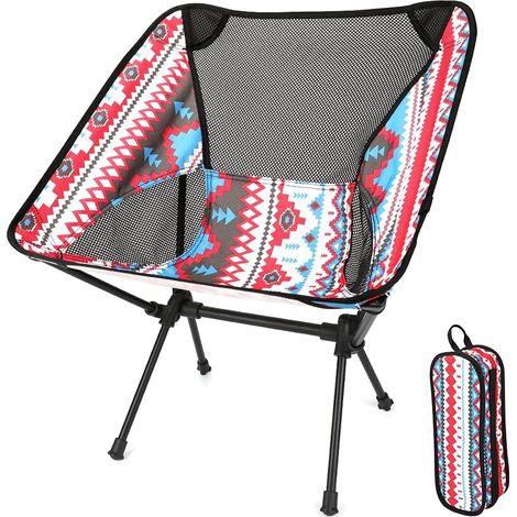Klappbarer Campingstuhl Mit Tragetasche, Leicht Und Tragbar, Für Outdoor, Angeln, Festivals Und Grillen (bis Zu 105 Kg / 230 Lb)