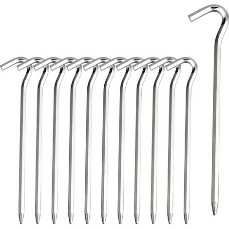 Aluminium-zeltheringe Für Outdoor-camping, Silber, 18 Cm, 12er-pack Campingzubehör