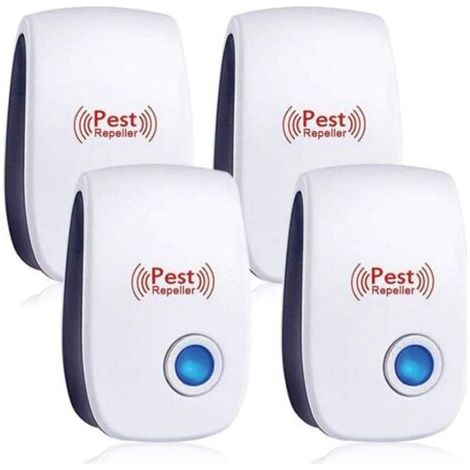 4er-pack Ultraschall-mäuse- Und Rattenvertreiber, Elektronischer Mäusevertreiber Für Den Innenbereich Gegen Mäuse, Moskitos, Kakerlaken, Ratten, Ameisen Und Spinnen Fliti