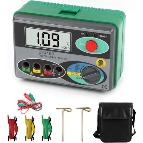 Megohmmeter 0-2000 Ohm, Echter Digitaler Erdungstester Dy4100, Bodenwiderstandsmessgerät