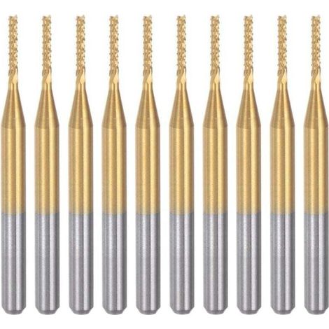 Titankarbid-gravierfräser, 10 Stück, Cnc-fräser Für Pcb-maschinen, 1/8-zoll-schaft, 1,2 Mm