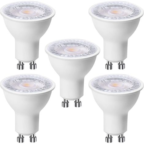 5er-pack Led-gu10-lampen 6w (entspricht 60w), Kaltweiß 6000k, 500 Lumen, Led-gu10-lampe Mit 120° Breitem Abstrahlwinkel, Flimmerfreie Einbauspots, Dimmbar [energieeffizienzklasse F]