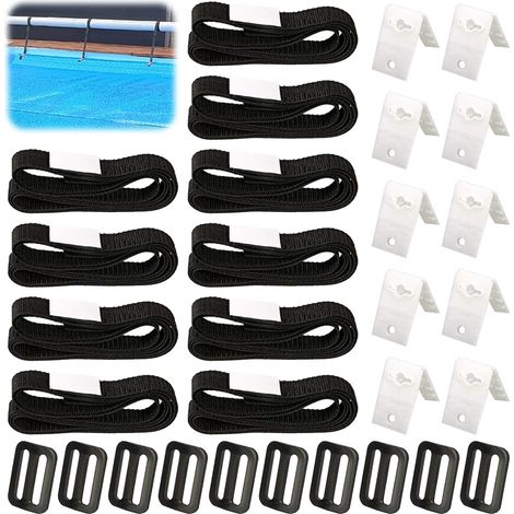 Befestigung Für Solar-poolabdeckung, 10-teiliges Set Mit Befestigungsriemen, Abdeckungsriemen, Klammern Und Schnallen