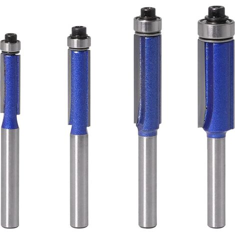 Satz Von 4 Bündigfräsern - Schaftdurchmesser 6 Mm - Kugellager - Nutenfräser - Holzfräser