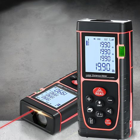 Digitaler Laser-entfernungsmesser Mit 2 Batterien Und Abdeckung, Distanzmessgerät, 40 M, Lcd-hintergrundbeleuchtung, Zahlreiche Messmodi: Pythagoras/entfernung/fläche/volumen Ip54