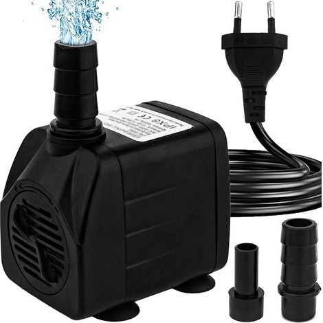 Mini-wasserpumpe (600 L/h, 10 W), Extrem Leise, Mit Hochbehälter, Für Aquarien Und Springbrunnen, Mit 1,5 M Kabel Und 2 Düsen. Ideal Für Aquarien, Teiche, Springbrunnen Und Statuen.