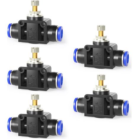 5 Stück 8mm Außendurchmesser Luftstrom-regelventil Mit Push-to-connect-anschluss, Gerader Geschwindigkeitsregler (sa8)
