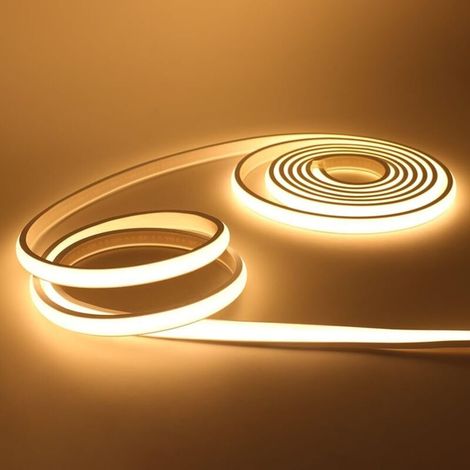 Cob Led-band 220v, Ip65 Wasserdichtes Flexibles Neon-led-streifen 288 Leds/m Led-streifen Für Diy Schlafzimmer, Küche, Außenbereich Hausdekoration. Warmweiß, 3m