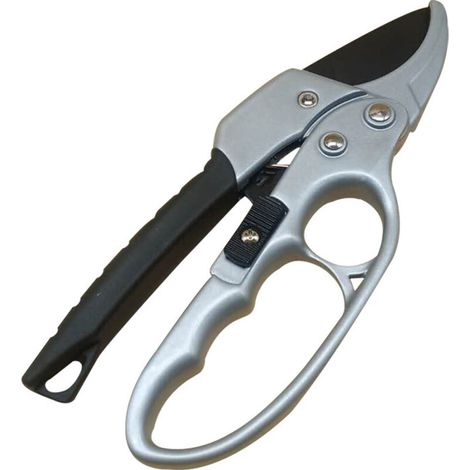 Gartenschere Mit Zahnstange 20 Cm - Titan-klinge - Aluminium-gehäuse