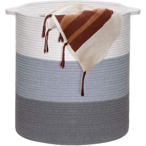 Baumwoll-wäschekörbe - 100 % Baumwolle, 45 X 35 Cm, Großer Stauraum, Hochwertiger Wäschekorb, Geeignet Für Das Babyzimmer
