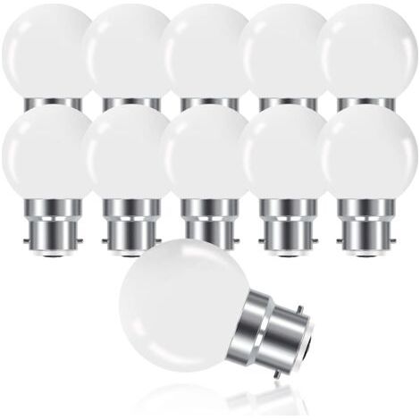 10er-pack Led-glühbirnen B22 G45, Warmweiß 3500k, 3w G45, 180lm, Gehäuse Aus Mattem Polycarbonat, Nicht Dimmbar [energieeffizienzklasse G]