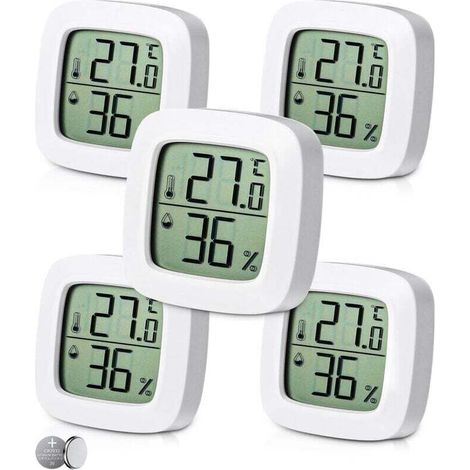 5 Stück Digitales Innen-thermometer Und Hygrometer, Komfortniveau-anzeige, Hochpräzises Kleines Digitales Thermo-hygrometer, Baby-thermometer Für Wohnzimmer, Lagerhaus Und Schlafzimmer