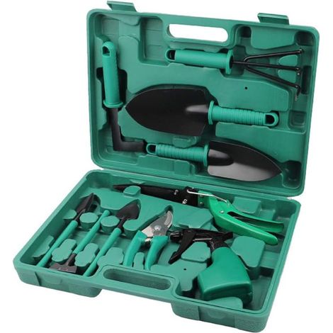 10-teiliges Gartenwerkzeug-set Mit Tragetasche, Schwarz