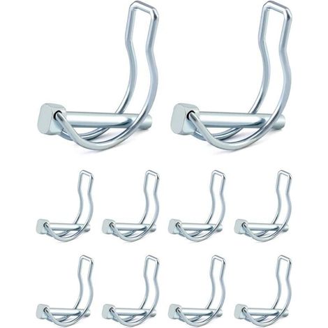 10 Stück D-förmige Sicherungsstecker, Galvanisierte Kohlenstoffstahl-sicherheitsstecker Für Garten, Rasen Und Anhänger - 6 X 45 Mm