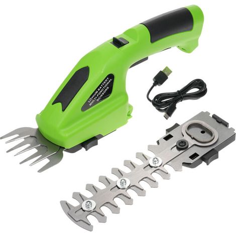Elektrische Mini-heckenschere, Kabellose Grasschere Mit 7,2-v-akku, 2-in-1-hecken- Und Formschere Sowie Usb-c-kabel, 1100 U/min, Zum Schneiden Von Hecken Und Rasenflächen