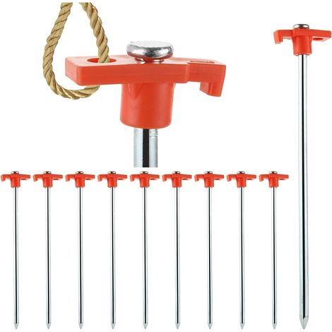 10 Stück Zelt-heringe Für Campingboden 8 X 250 Mm, Rostfreie Camping-heringe Für Garten, Planen, Reisen, Außenbereich – Orange