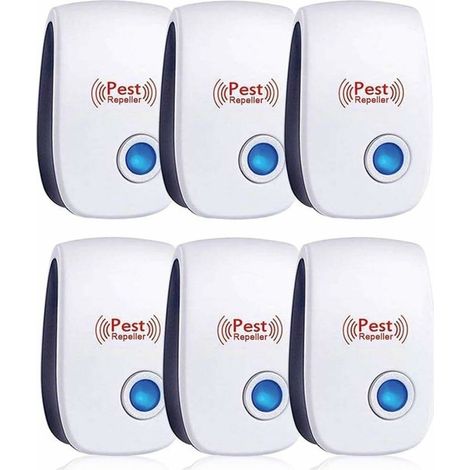 6er-pack Ultraschall-vertreiber, Ultraschall Gegen Mäuse, Wirksam Gegen Mäuse, Ratten, Fliegen, Mücken, Schadinsekten, Spinnen Und Kakerlaken, Sicher Und Ungiftig