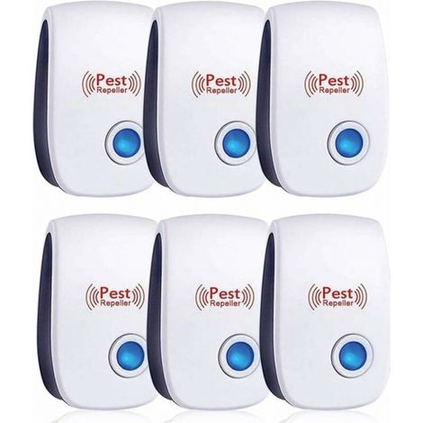 Ultraschall-insektenabwehr, 6er-pack Ultraschall-rattenvertreiber, Ultraschall-mäusevertreiber Gegen Mücken, Parasiten, Spinnen Und Kakerlaken, Sicher Und Ungiftig