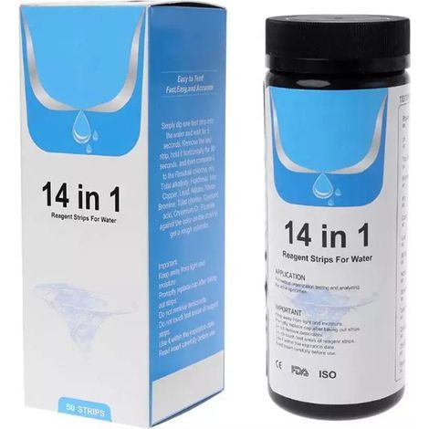 14-in-1-multifunktionsteststreifen Für Schwimmbäder, 50er-pack, Restchlor, Ph-wert, Alkalität, Trinkwasser, Whirlpool