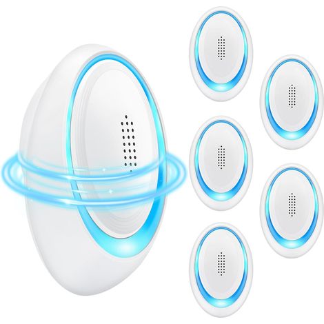 Ultraschall-insektenabwehr Mit Ultraschallstecker, Gegen Nagetiere, Kakerlaken, Insekten, Ameisen, Mücken Und Spinnen, 6er-pack