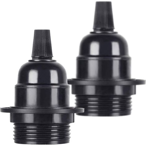 2 Stück/packung Edison Vis E27 Glühbirne Pendelleuchtenfassung Sockel Aus Schwarzem Bakelit