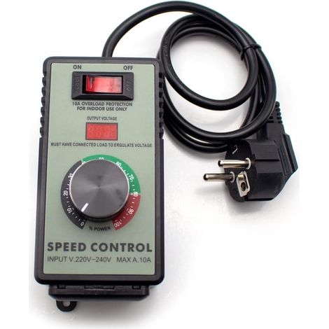 Set Aus 1 Drehzahlregler, Digitaler Elektronischer Anzeigeregler, Geeignet Für Handbohrmaschine/poliermaschine/ventilator, Stufenloser Geschwindigkeitsregelschalter