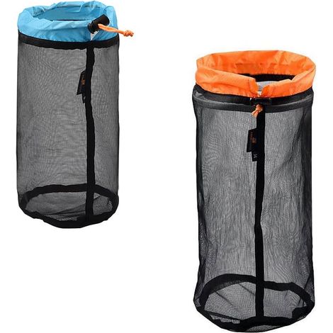 Mesh-aufbewahrungsbeutel Mit Kordelzug, Ideal Für Camping Und Wandern Polyester, Atmungsaktives Mesh, Kordelzugverschluss, Für Outdoor-aktivitäten, Wandern, Angeln–s+m