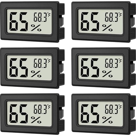 Set Aus 6 Mini-innenhygrometern, Digitales Mini-thermometer, Innenhygrometer, Thermometer-hygrometer, Fahrenheit (℉) Monitor Für Reptilienthermostat, Gläser, Kühlschrank