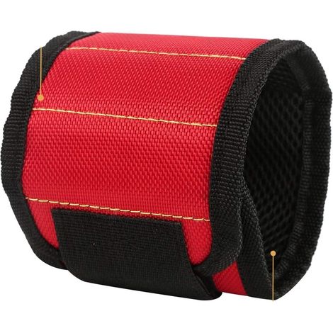 Magnetisches Armband Mit Starken Magneten Zum Halten Von Schrauben, Nägeln Und Kleinen Werkzeugen, Für Elektriker, Mechaniker Und Heimwerker, Rot