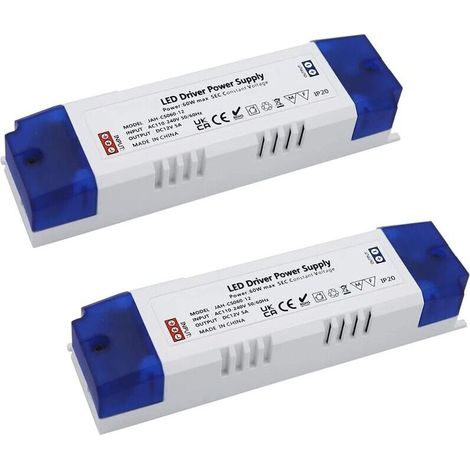 Led-netzteil 5a 60w, Led-transformator 60w Led-treiber Dc 12v 5a, Universelles Ac/dc Geregeltes Schaltnetzteil 2 Stück-liaiki