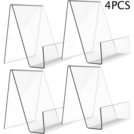 Büroorganisation, Transparenter Ständer, 4-teilig, Dekoständer, Fotohalter, Tablet-halter, Visitenkartenständer Für Tischdisplay