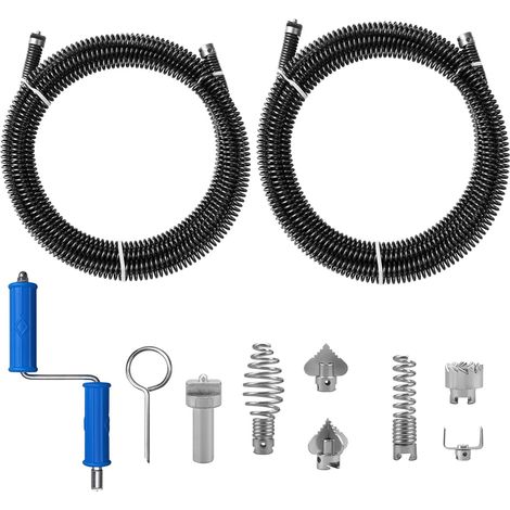 Rohrreiniger 3m Durchmesser 12 Mm, Wc- Und Spülbeckenreiniger, Mit 8 Elektrischen Sanitär-dragage-adaptern