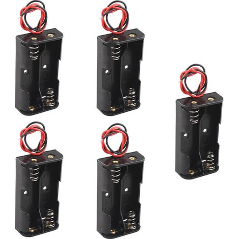 5 Stück Kunststoff-batteriefach Aufbewahrungsbox Halter Für 2 Aa-batterien 3 V Mit Kabeln