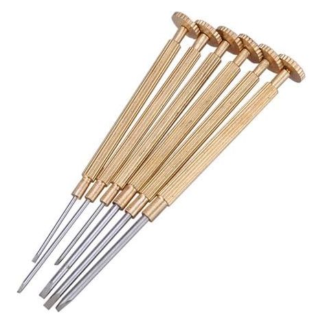 2015 Hochwertige 6-teilige Uhrmacherschraubendreher-klingen, Flach, Schlitzförmig, 0,8–1,8 Mm, Für Brillen Und Laptops