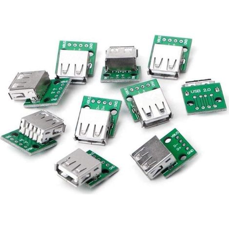 10 Stück Usb 2.0 Buchse Dip 4-polig Gerade Stecker Adapter Zum Anlöten, Datenkabel Für Mobiltelefone Usb-03