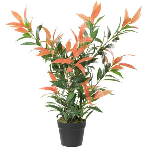 Künstliche Photinia, 90 Cm, 300 Blätter, Verstellbare Zweige, 45 X 45 X 90 Cm, Rot Und Grün