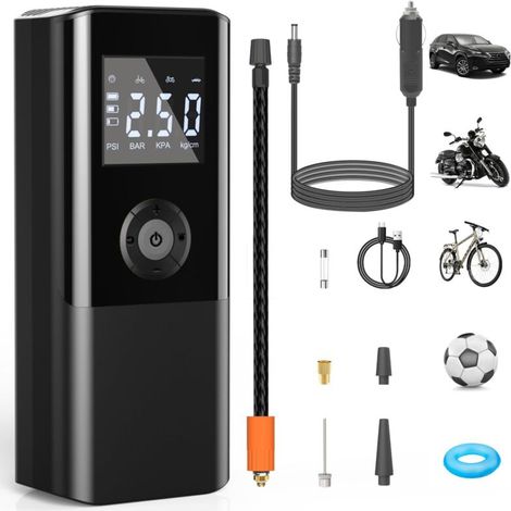 Tragbarer Mini-luftkompressor 150 Psi 4500 Mah Elektrische Luftpumpe 12v Dc Wiederaufladbar Reifenpumpe Für Autos Mit Digitalanzeige Led-lampe Usb-ladung Für Auto Motorrad Ball Outdoor