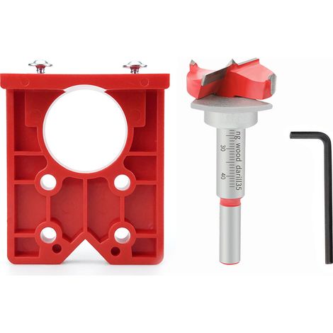 Führungsschienenadapter Für Die Holzbearbeitung, 35-mm-scharnierbohröffnungswerkzeug, Professionelle Bohrlehre Für 35-mm-scharniere, Rotes Lochmuster-board