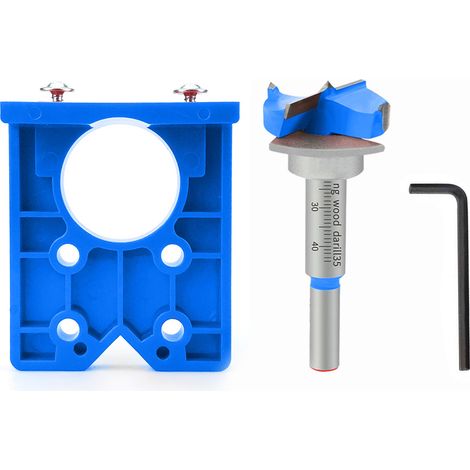 Führungsschienenadapter Für Die Holzbearbeitung, Bohrwerkzeug Für 35-mm-scharniere, Professionelle Bohrschablone Für 35-mm-scharniere, Lochbild Für Endbeschläge, Blau