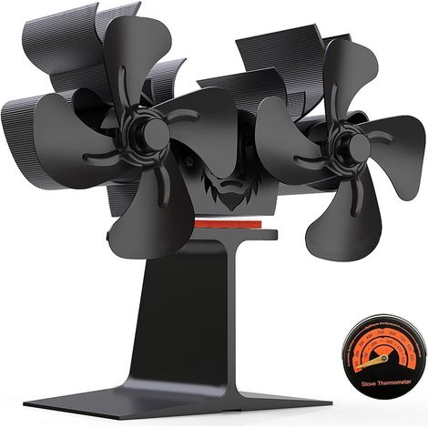 Holzofenventilator Mit Doppelmotor, 8-flügeliger Kaminventilator, Nicht Elektrischer Kaminventilator