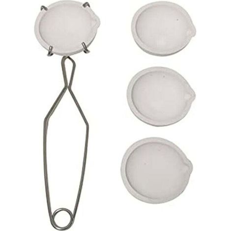 5-teiliges Creuset Keramik-schmelzset: Flache Schüssel, Tasse In Gold, Silber, Kupfer Mit Schneebesen, Zange Und Griff 2a