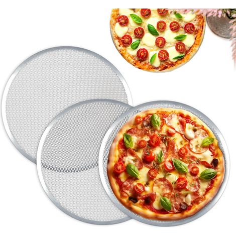 3er-set Pizzarost 33 Cm, Pizzaplatte Aus Aluminium, Runde Pizzaschale Für Pizza, Grillrost