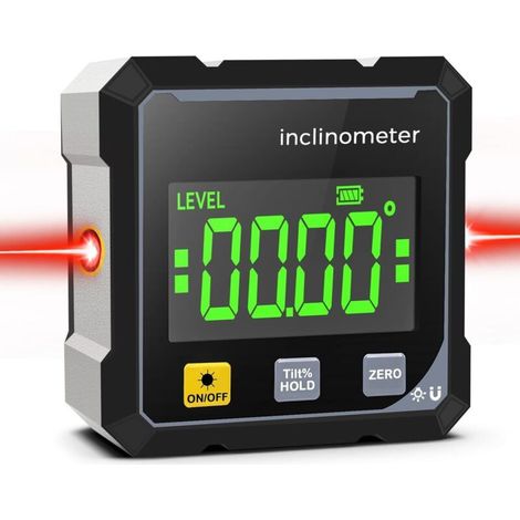 Digitaler Neigungsmesser Mit Elektronischem Laser, Starker 4-seitiger Magnetischer Winkelmesser, Doppellaser, Digitaler Wasserwaage Mit Lcd-bildschirm, Usb-aufladung, Wasserdichter Ip54-neigungsmesser