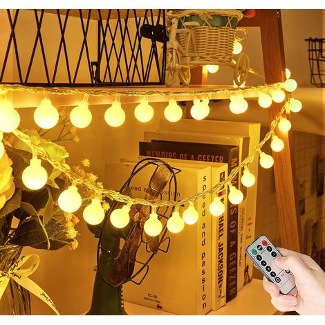 Batteriebetriebene Wasserdichte Lichterkette, 5m/50led Batteriebetriebene Weihnachtsdekoration (warmweiß)