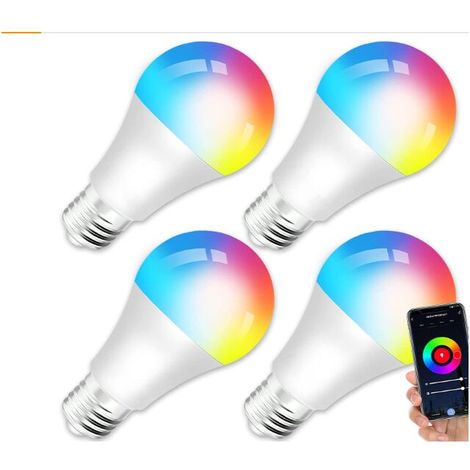 Led-glühbirne E27 - Intelligente Wlan-glühbirne E27, 10w Led, Mehrfarbig Rgb + Cct 2000k-4000k, Kompatibel Mit Alexa/google Home, Smarte Glühbirne Ohne Hub Erforderlich, 1 Stück