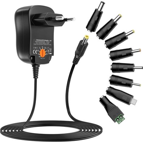12w Universal-netzteil Ac Zu Dc 3v 4.5v 5v 6v 7.5v 9v 12v 1a Schaltnetzteil Mit 8 Dc-steckern Für Haushaltselektronik, Max. 1000ma