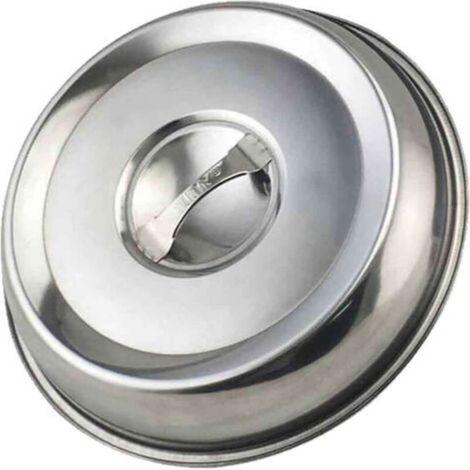 Ölbeständiger Metallener Lebensmitteldeckel Für Grill- Und Barbecue-öfen – Langlebiger, Vielseitiger Flacher Deckel, Leicht Zu Reinigen, Hält Ihre Küche Sauber.