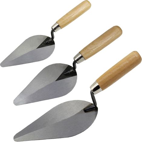 3-teiliges Set Maurerkellen Mit Holzgriff, Handwerkzeug-set Für Ziegel, Blöcke, Steine Und Mauerwerk