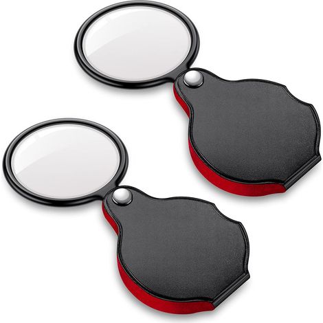 Klappbare Miniatur-lupe, Schwarz, Mit 50 Mm Durchmesser, Für Die Tasche (zweierpack), Zum Lesen Und Für Präzisionsarbeiten.